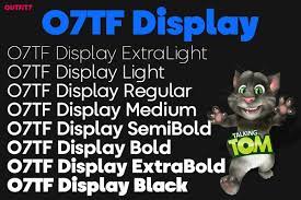 Przykład czcionki O7TF Display